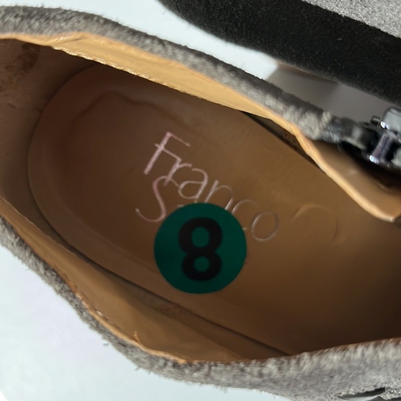 Franco Sarto Dimona Leather Booties Boots Shoes sz 8 Womens Gray Brown Fall NEW - Picture 12 of 13